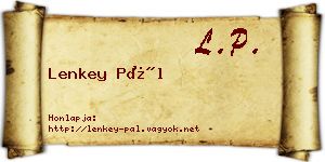Lenkey Pál névjegykártya